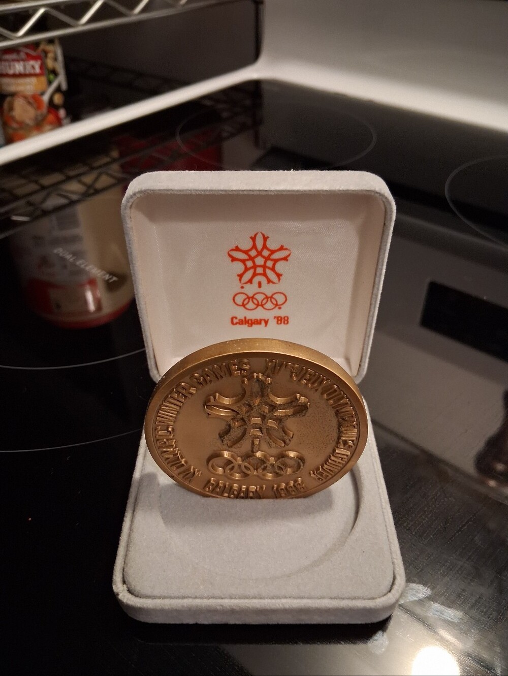 Calgary '88 Gold Commemorative Medal in White Presentation Case